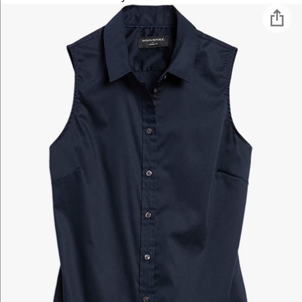 Banana Republic Spotted Tailor Fit Button Up Tank